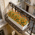 Artificial Chrysanthemum Flower Stems 12pcs UV Resistant Orange Yellow Faux Grass Plastic Plants for Garden Balcony Wedding Home Decor Low Maintenance