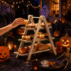 3 Tier Wood Dessert Stand Foldable Natural A-Frame Tray for Wedding Party Home Hotel Restaurant Event Cupcake Cake Display Sturdy Serving Stand