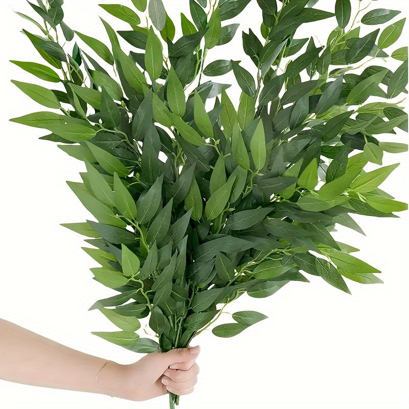 Artificial Bougainvillea Vine Green Leaves 12pcs Faux Italian Ivy for Hanging Wreaths Wedding Arches Bouquet Fillers Table Centerpieces Spring Home Seasonal Decor
