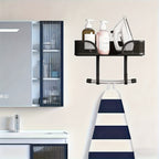 Wall-Mounted Iron & Steamer Storage Rack – Heat-Resistant Anti-Scald Ironing Board Holder, Space-Saving Vertical or Horizontal Door & Wall Mount for Home, Apartment & Laundry Room | Black