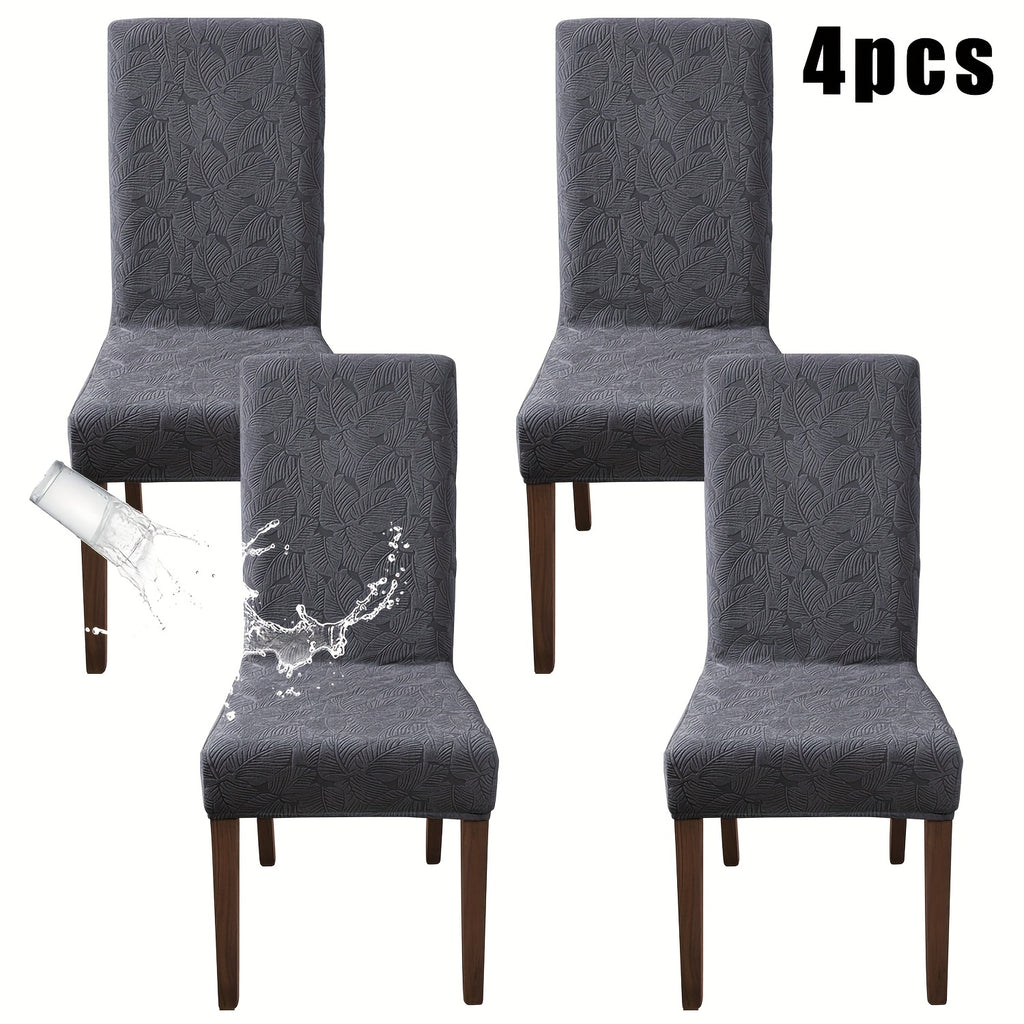 Dining Chair Covers 4/6pcs – Plant Print Stretch Parsons Chair Slipcovers 90% Polyester Elastic Band All-in-One Seat & Back Protector, Vintage Elegant Style for Kitchen Wedding Mother's Day Gift