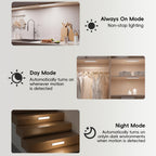 Rechargeable LED Under Cabinet Lights 3-Pack with Charging Station Wireless Motion Sensor Dimmable Night Light for Stairs Hallway Bookshelf