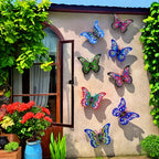 Metal Butterfly Wall Art Decorations Set of 8 – Colorful 3D Iron Butterfly Wall Decor for Garden Patio Indoor Walls, All-Season Outdoor Wall Art, Mother's Day Father's Day Gift
