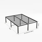 Metal Platform Bed Frame with Steel Slat Support | No Box Spring Needed | Under-Bed Storage | Easy Assembly | Noise-Free | Black | Twin Full Queen King