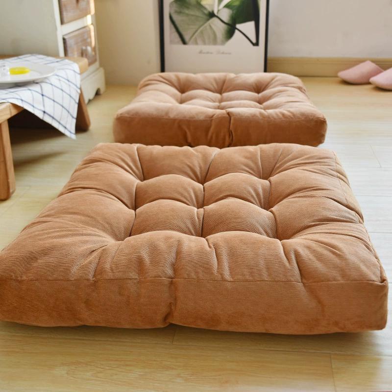 Plush Square Seat Cushion 21.6x21.6 In – Soft Floor Cushion for Dining Chair Tatami Futon Office Computer Chair, 2 Colors