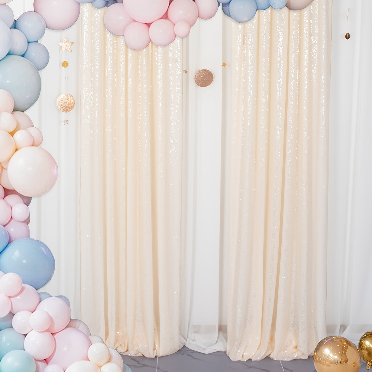 Sequin Curtain Backdrop Panels 24x84 Inches Set of 2 – Glitter Shimmer Party Backdrop for Weddings Birthdays Baby Showers Proms & Photo Booths, 31 Colors