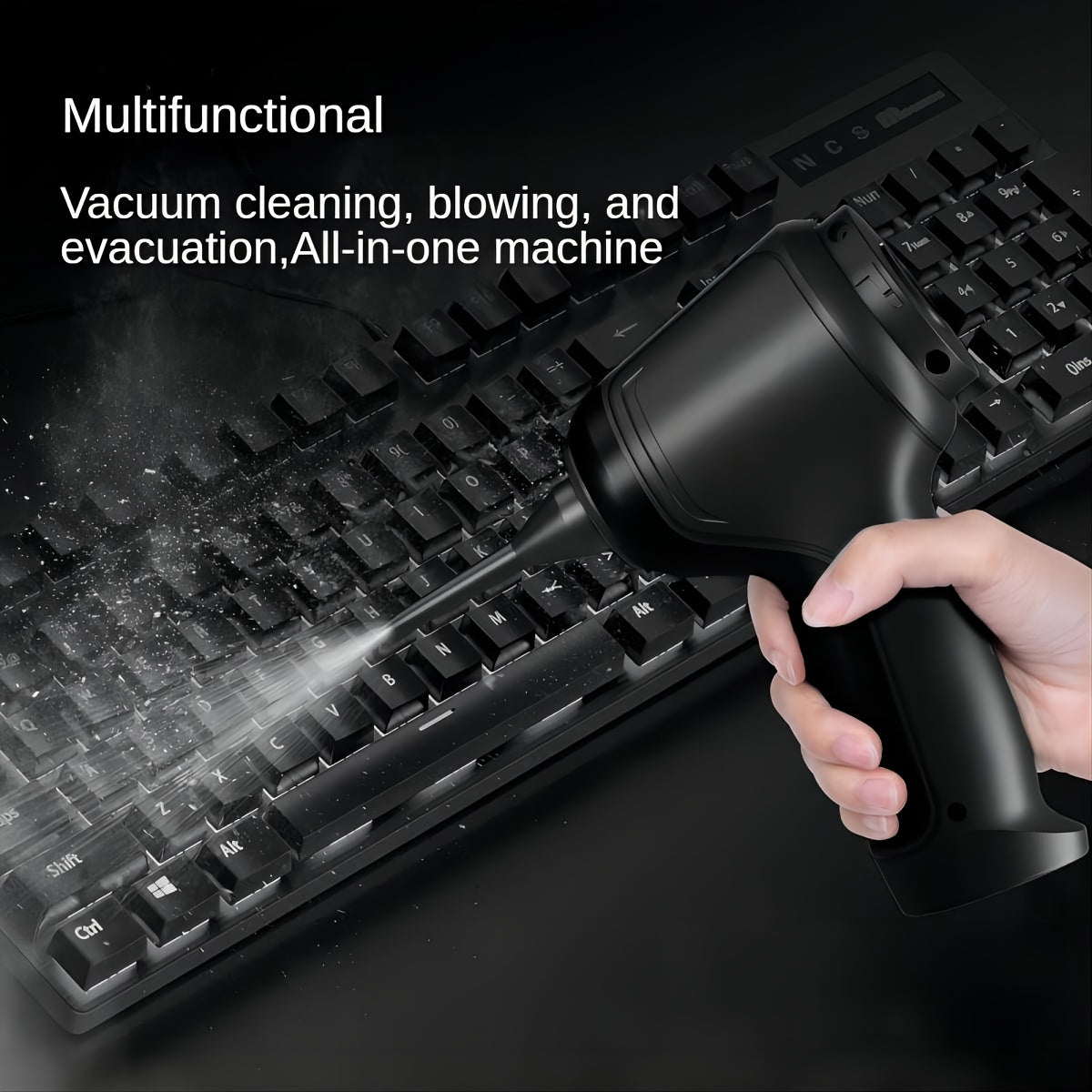 3-in-1 Wireless Handheld Vacuum Cleaner – High-Power Cordless Suction, Air Extraction & Blowing, 5KPa, Pet Hair & Dust, Extended Battery, Car & Home Cleaning, Green Gray Black