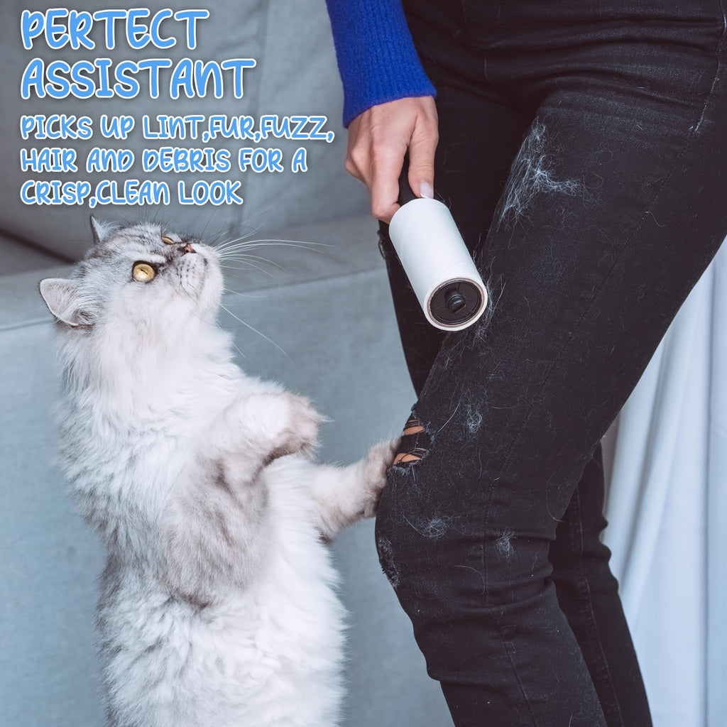 Mini Lint Rollers 60pcs Bulk Pet Hair Remover Portable Travel Size Sticky Roller for Clothes Furniture Car Seats 4 Colors 4 Patterns Polka Dots Stripes Paw Prints
