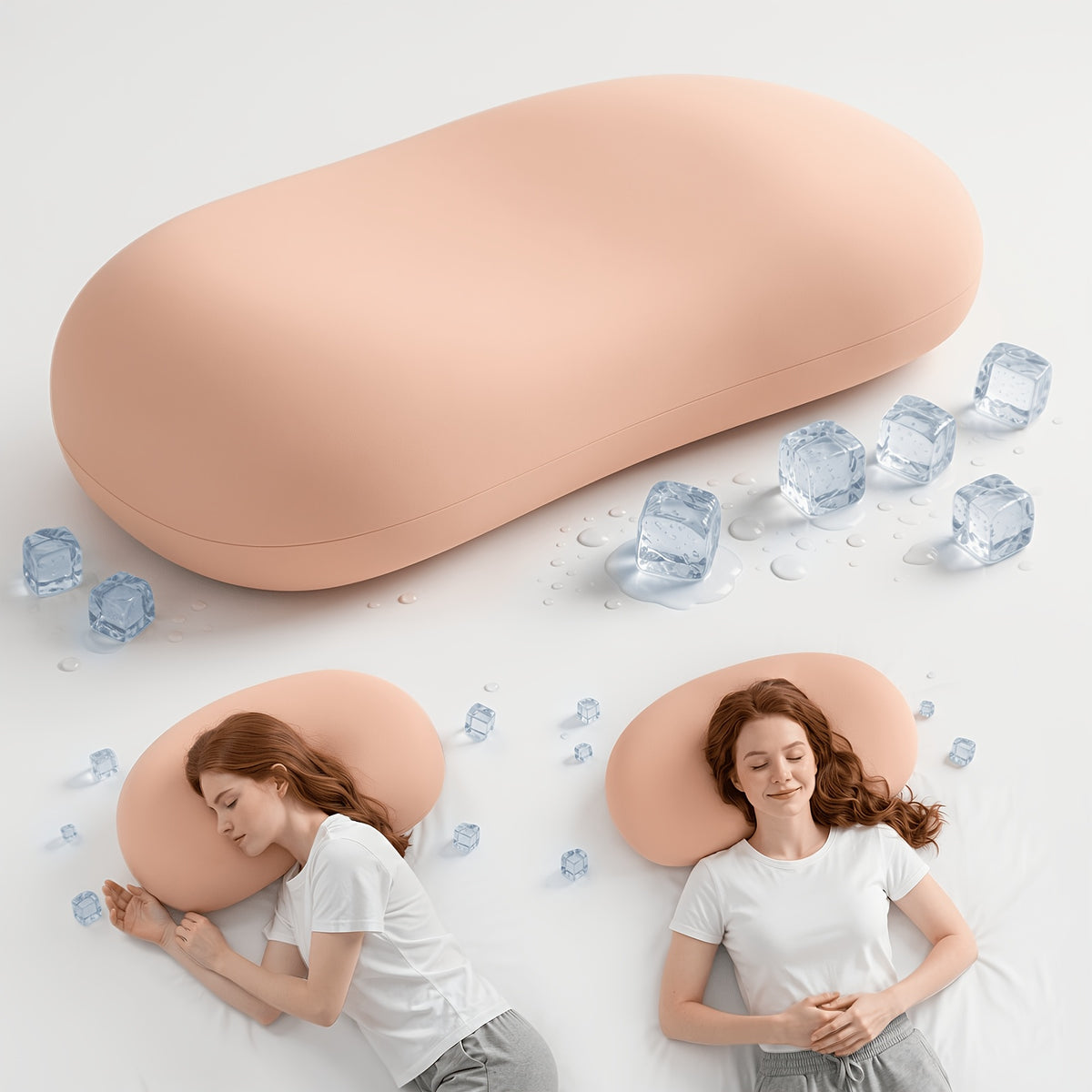 Cloud Pillow for Neck Support – Ergonomic Contoured Cooling Bed Pillow with Washable Cover | All-Season Sleep Pillow in Blue, Yellow, Purple & Pink