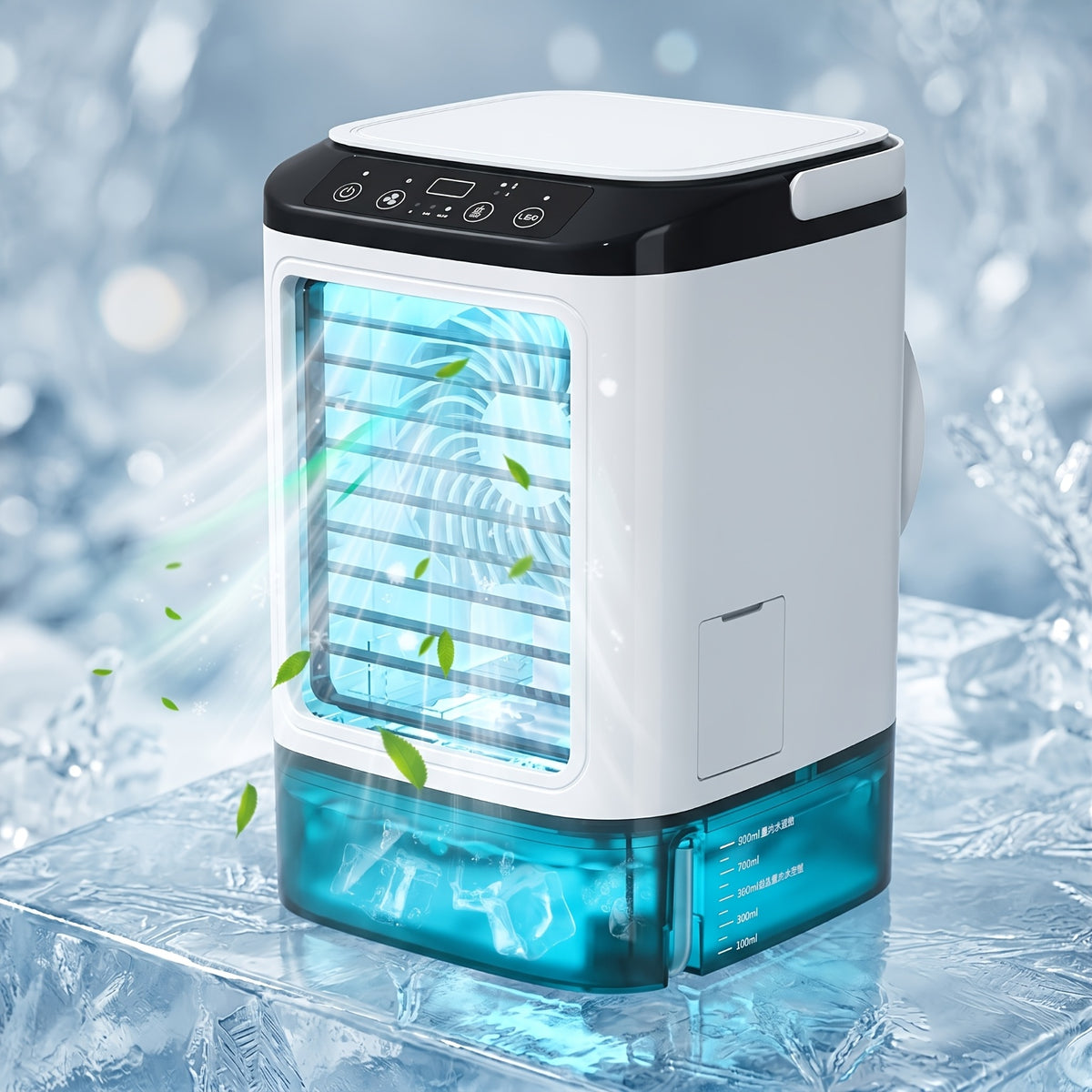 Portable Spray Mist Fan USB Personal Electric Fan 3-Speed with Humidification Ambient LED Light Compact for Office Home Camping Indoor Outdoor