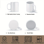 Sublimation Mugs 12 Pack White Coffee Cups with Gift Boxes - 11oz & 15oz Blank Ceramic Mugs for DIY Printing, Bulk Gifts & Custom Orders