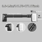No Drill Telescopic Curtain Rod Adjustable 15.75-196.85in 33mm Extendable Shower Curtain Rod for Large Windows Anti-Slip No Screws