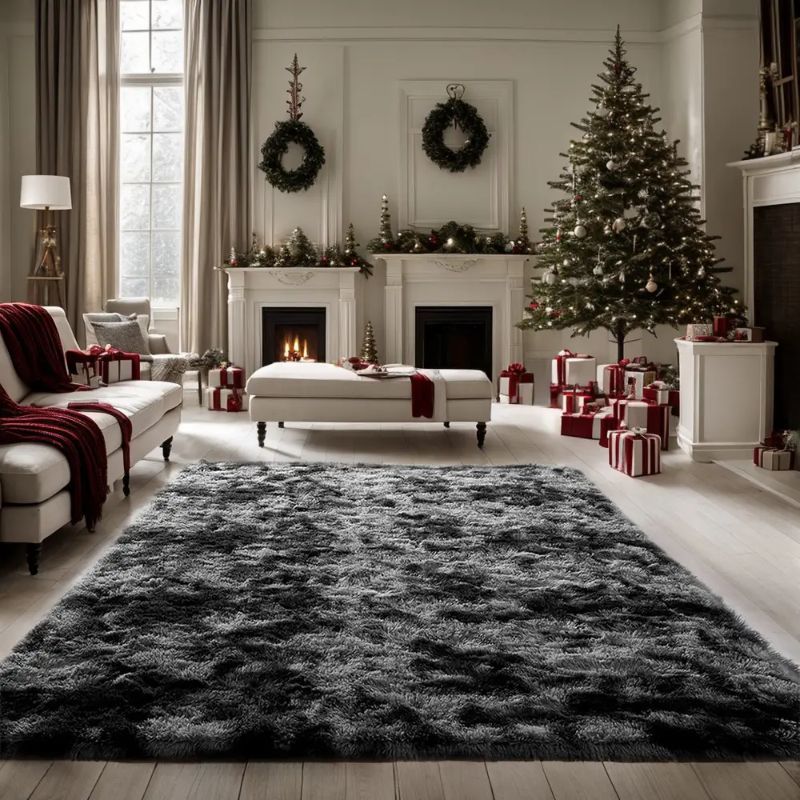 Fluffy Shag Area Rug 8x10 Ft Fuzzy Plush Non-Slip Soft Furry Carpet Living Room Bedroom Modern Shaggy Rug Christmas Gift