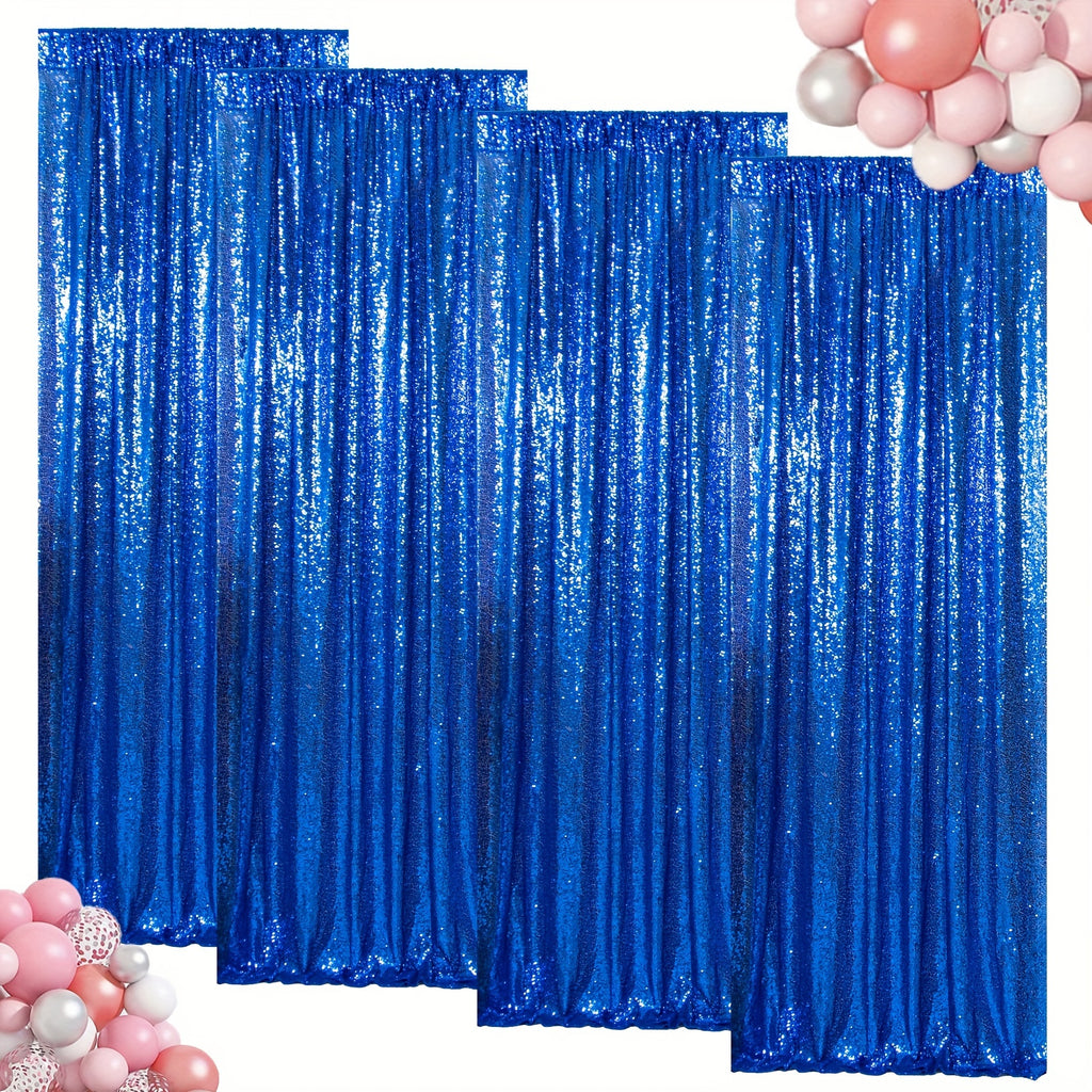 Sequin Backdrop Curtains 4 Panels 2FT x 8FT Glitter Party Decorations for Wedding Birthday Photo Booth Stage Background 30+ Colors
