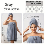 Extra Large Bath Wrap Skirt & Shower Cap Set of 2 – Super Absorbent Coral Fleece Body Wrap Towel, Adjustable M–XXXXL | Home, Travel, Sauna & Spa