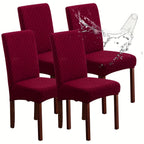 Dining Chair Covers Set of 4 6 Stretch Jacquard Slipcovers - Removable Washable Chair Protectors for Kitchen Parsons Dining Room Chairs