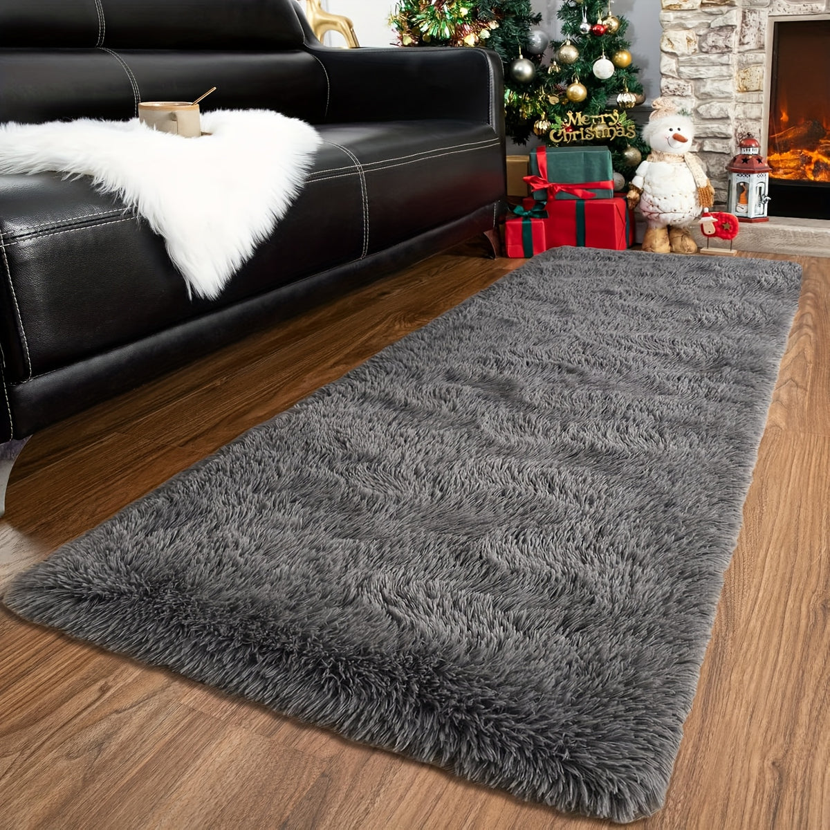 Shaggy Runner Rug Soft Fluffy Area Rug Non-Slip Plush Carpet for Bedroom Hallway Dorm Living Room – Jacquard & Tie-Dye Colors, 2x6 3x5 6x9 8x10 Feet
