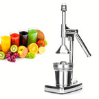 Manual Stainless Steel Citrus Lemon Juicer Press - Large 3.94" Bowl Hand Press Squeezer with U-Shaped Suction Base & Tapered Filter Disc - No Electricity, High Juice Yield, Dishwasher Safe