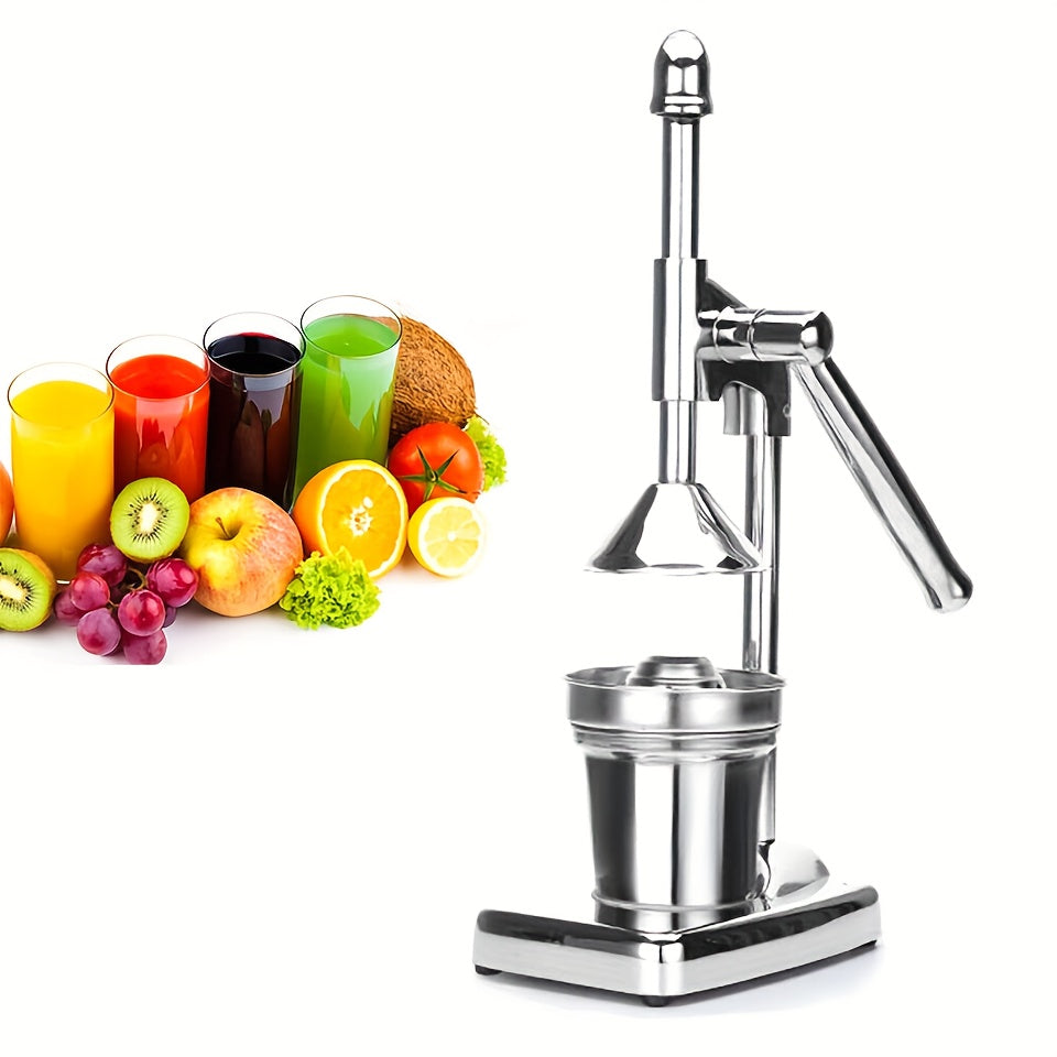 Manual Stainless Steel Citrus Lemon Juicer Press - Large 3.94" Bowl Hand Press Squeezer with U-Shaped Suction Base & Tapered Filter Disc - No Electricity, High Juice Yield, Dishwasher Safe