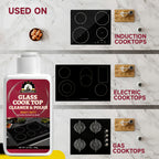 Cooktop Cleaning Paste – Removes Grease, Oil Stains & Burnt-On Food from Stove Tops, Burners & Glass Cooktops – Hydrogen Peroxide Easy Scrub Kitchen Cleaner Gel, Unscented