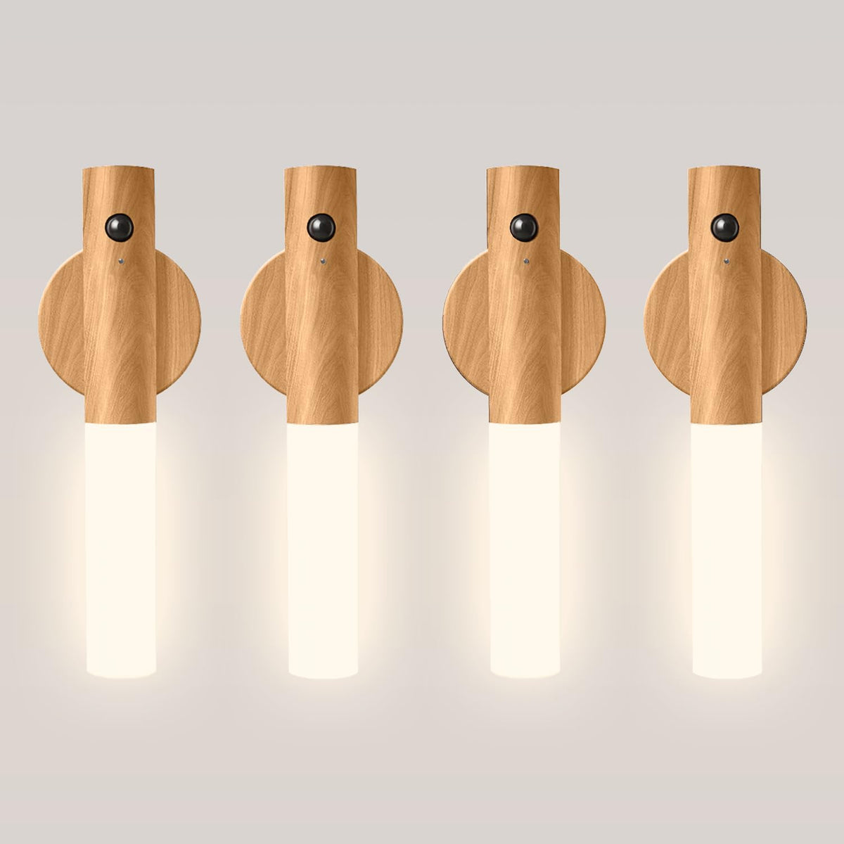 Motion Sensor Night Light 4 Pack Rechargeable Magnetic LED Wall Light for Bedroom Hallway Stairs Closet Picture Lighting