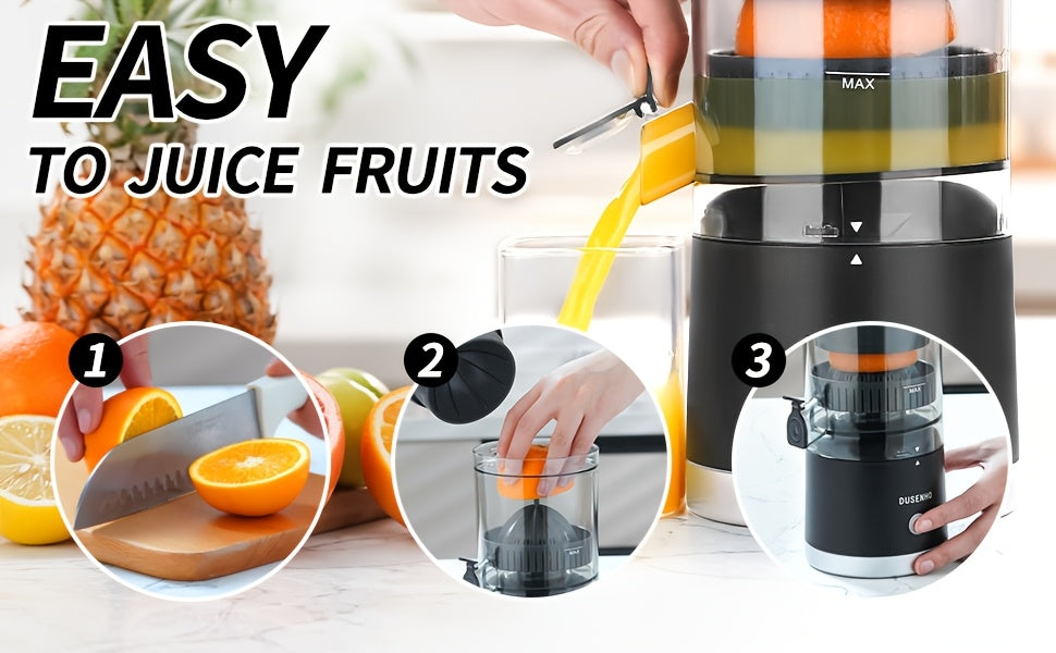 Rechargeable Electric Citrus Juicer USB-C – 45W Portable Juicer Machine for Orange, Lemon & Lime | BPA-Free | Includes Cleaning Brush | Black & Red