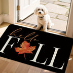 Thanksgiving Welcome Mat Autumn Maple Leaf - Non-Slip Washable Flannel Doormat for Entryway Porch Bedroom, Soft Seasonal Fall Floor Mat, 2 Sizes