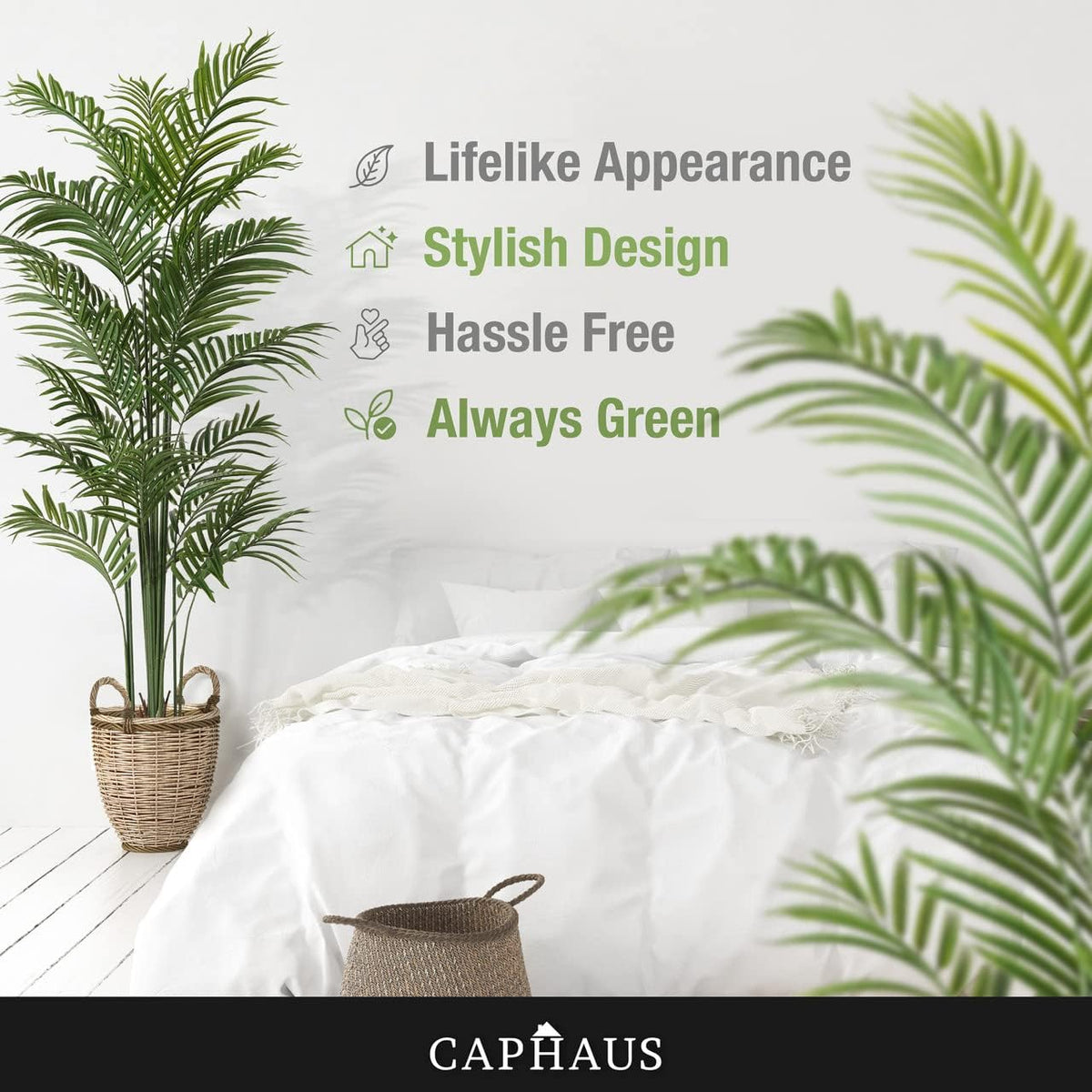 Artificial Palm Tree 5 6 7 Feet Lifelike Faux Potted Plant with Moss Indoor Home Office Living Room Decor Housewarming Gift