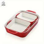 Porcelain Rectangular Baking Dish 12.8 x 8.9 Inch Ceramic Bakeware for Cakes Dinners Casseroles & Banquets - Oven Safe Roasting Pan