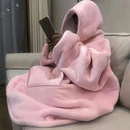 Wearable Hoodie Blanket Sherpa Fleece Reversible with Kangaroo Pocket Ultra Soft Cozy Snuggle Blanket Sweatshirt for TV Sofa Outdoor Light Grey Dark Gray Pink Black 36x34 Inch