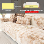 Faux Lamb Fluffy Sofa Cover Modern Gradient – Thick Plush Pet-Friendly Polyester Sofa Protector, Machine Washable 450-500g Fabric for Single, Double, Triple & Combination Sofas