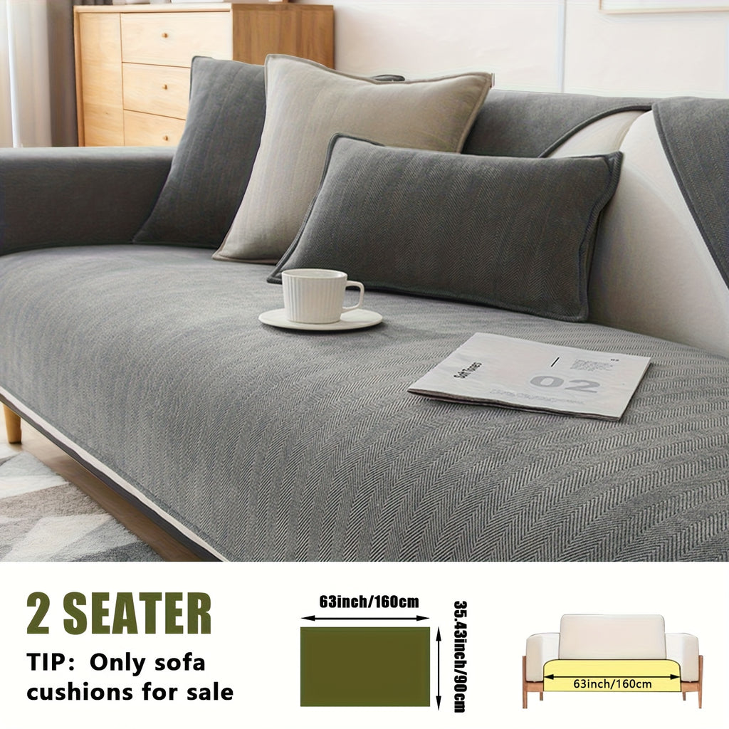 Chenille Ribbed Sofa Cover – Pet-Friendly Non-Slip Stretch Slipcover, Machine Washable Sofa Protector for 2, 3 & 4-Seater and Sectional Sofas, Modern Living Room Couch Cover