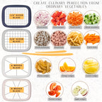 4-Blade Stainless Steel Vegetable Grater & Fruit Slicer Multifunctional Mandoline Cutting Tool – Slice Carrots, Cucumbers, Cabbage, Onions, Beans, Fruits & Cheese with Ease