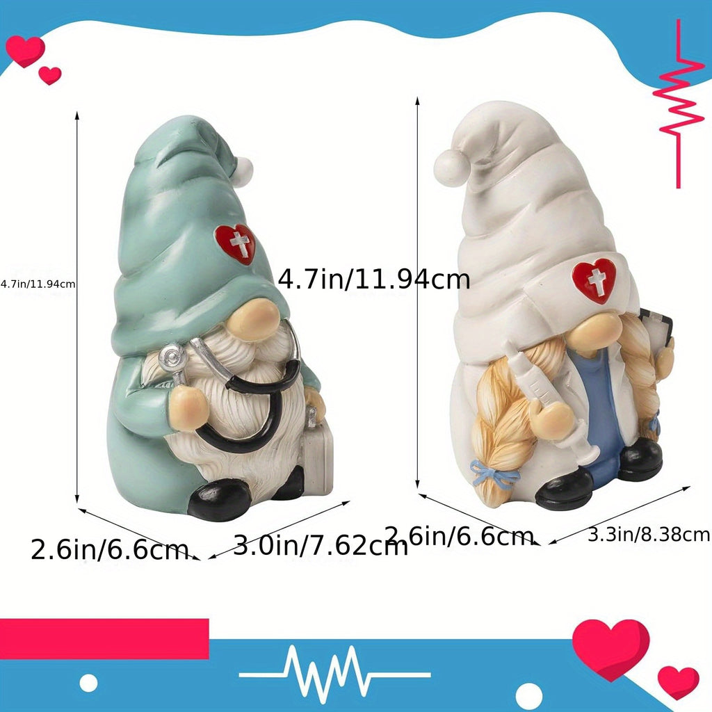 Nurse Gnome Figurine 4.7" Desk Decor – Unique Nurse Day Gift for Nurses, Doctors & Hospital Office Decoration