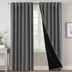 Blackout Curtains 2 Panels 100% Room Darkening 96 Inch Long – Triple Weave Thermal Insulated Back Tab & Rod Pocket Window Drapes for Bedroom & Living Room