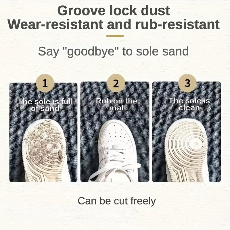 Imitation Sisal Bathroom Mat Non-Slip Water Absorbent – Cat Scratch Resistant Entryway Doormat, Mud & Sand Removal, Easy to Clean, Dark Gray & Brown, 2 Sizes