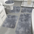 Plush Bath Rugs Set 1-6 Pieces, Multi-Color Microfiber Non-Slip Bathroom Mats – Soft Water Absorbent Thick Machine Washable Toilet Mats for Bathroom, Tub & Shower