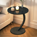 Marble Pattern Wrought Iron Side Table Modern Minimalist Sofa End Table for Living Room Bedroom Small Space