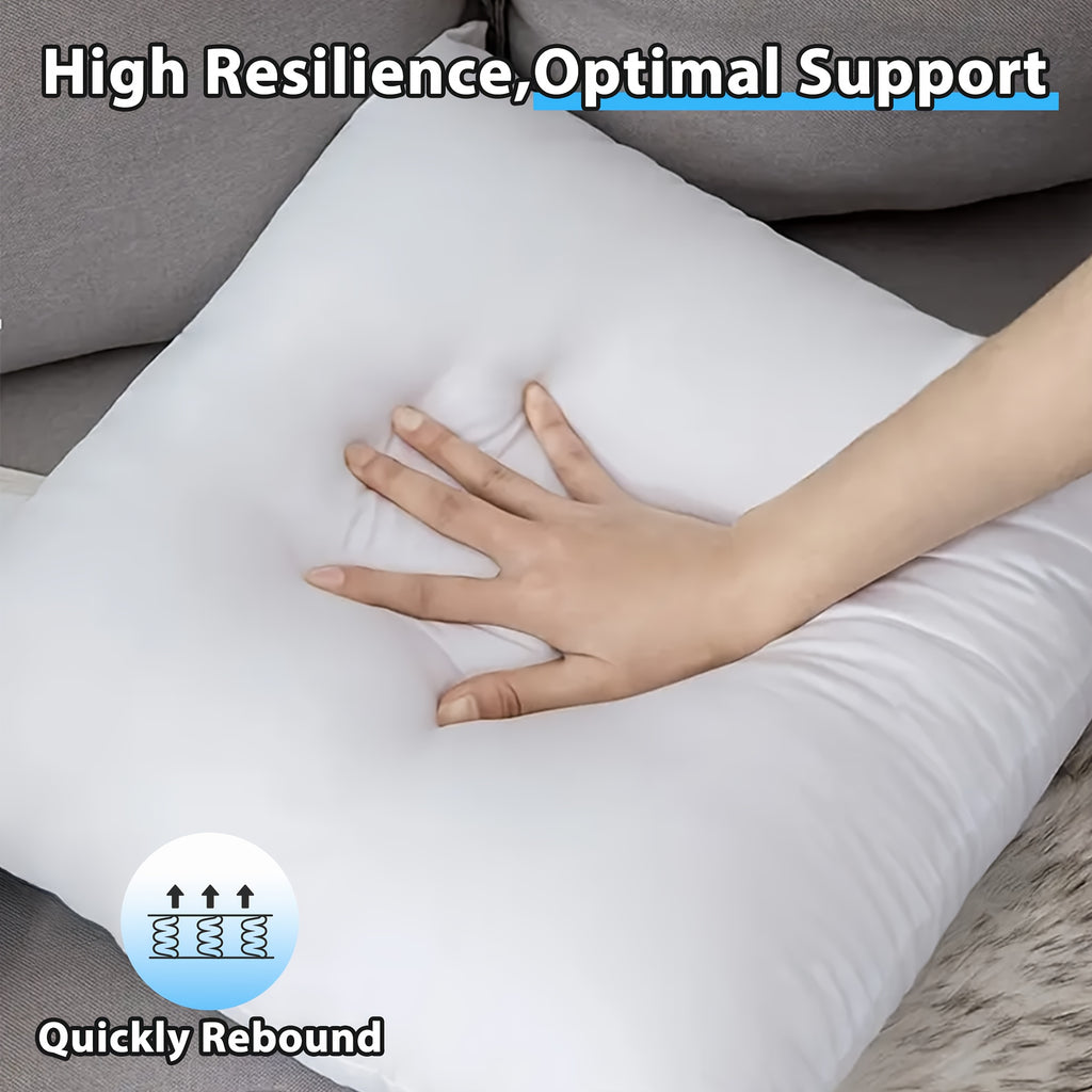 Fluffy Square Pillow Inserts Set of 4 with Zipper, Plump Cushion Stuffer Inserts for Throw Pillow Covers, Sofa, Bed, Patio & Couch, Machine Washable, Available in 14 to 22 Inch Sizes