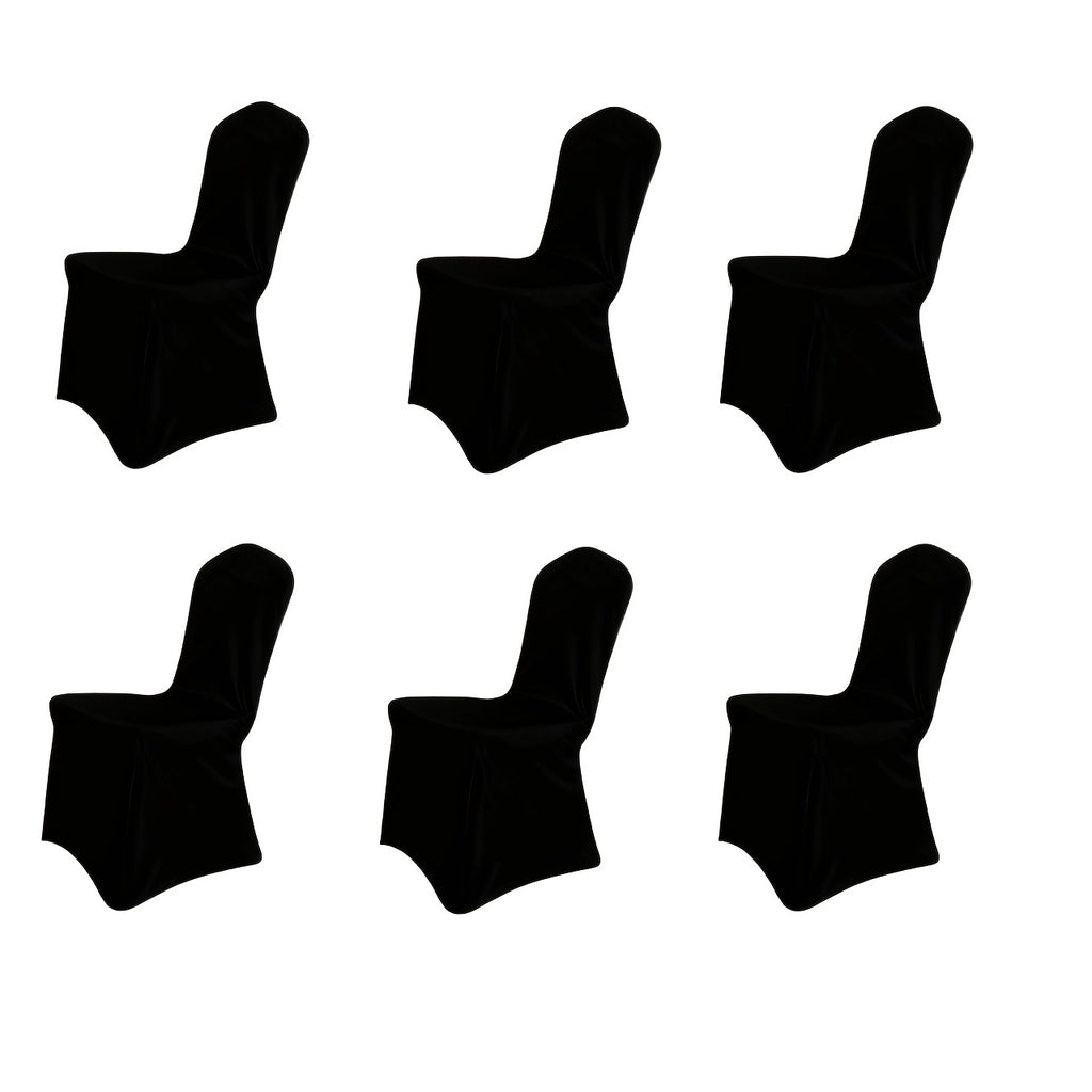 Stretch Spandex Chair Covers 6 12 Pack Machine Washable Wrinkle Resistant - Wedding Banquet Party Event Dining Chair Slipcovers Black White