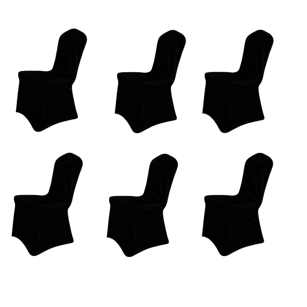 Stretch Spandex Chair Covers 6 12 Pack Machine Washable Wrinkle Resistant - Wedding Banquet Party Event Dining Chair Slipcovers Black White