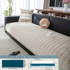 Bohemian Soft Flannel Sofa Cushion Cover – Non-Slip Machine Washable Couch Cushion Cover for 2/3/4-Seater Sofas, Plush Solid Color Living Room Bedroom Office Home Decor