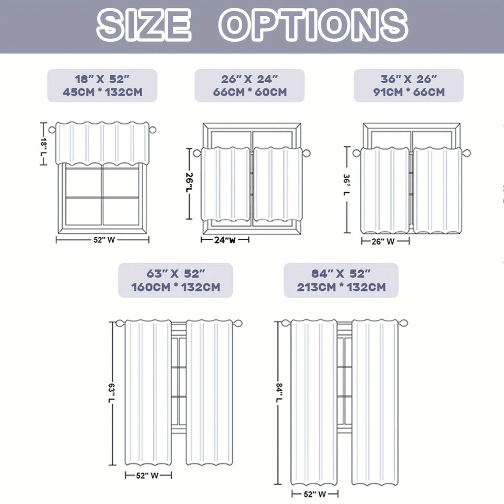 Striped Patchwork Semi-Sheer Rod Pocket Curtains – Bohemian Tiered Window Panels for Bedroom, Living Room, Kitchen, Bathroom & Cafe | 1 or 2 Pcs