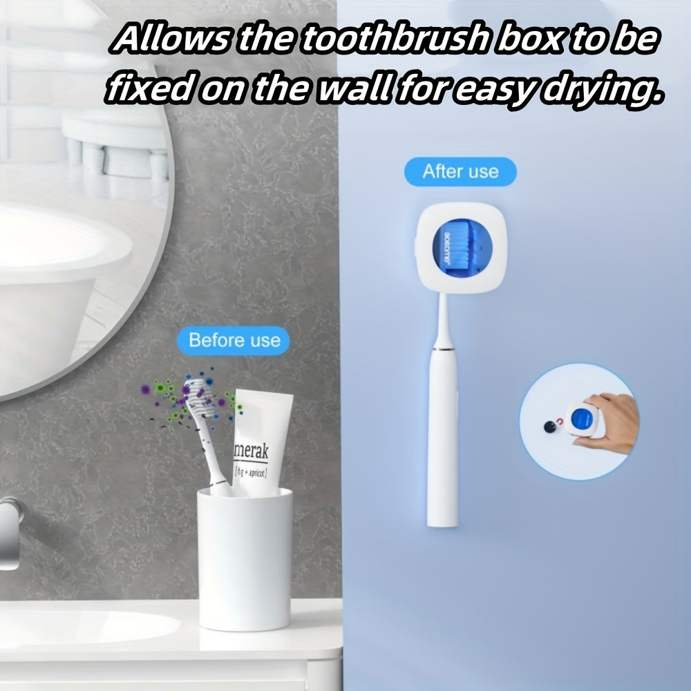 USB Rechargeable Toothbrush Case & Protective Cover – Compact Portable Toothbrush Box with Flip-Top, 200mAh Battery, 4 Colors for Travel Home Dorm & Gifting