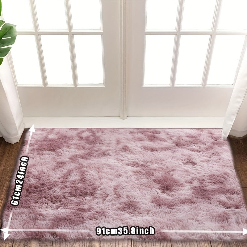 Plush Fluffy Area Rug Tie Dye Soft Indoor Carpet Non-Slip for Living Room Bedroom – Modern Home Decor Floor Mat | Multiple Sizes | Light Gray, Dark Gray, Black, Pink