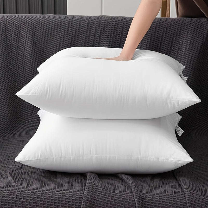 Hypoallergenic Fiber Pillow Inserts 1/2/4 Pack – White Square Cushion Filling with Zipper, Polyester Sanded Soft Fill for Sofa Bed Patio Bedroom Office Living Room Indoor Outdoor Decor