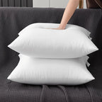 Hypoallergenic Fiber Pillow Inserts 1/2/4 Pack – White Square Cushion Filling with Zipper, Polyester Sanded Soft Fill for Sofa Bed Patio Bedroom Office Living Room Indoor Outdoor Decor