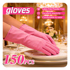 Disposable Gloves Rose Pink Stain Resistant Waterproof Soft Comfortable Wrist for Daily Cleaning Kitchen Restaurant Pet Care Beauty Hairdressing M L 50 100 150 200 Count