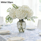 Silky Hydrangea Artificial Flowers 20/40 Pack, 16.2 Inch Blue & White – Outdoor Faux Hydrangea Stems for Wedding, Garden, Home Party, Exhibition & Christmas Decorations