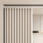 Heavyweight Polyester Door Curtain Panel – No-Drill Sliding Room Divider Screen with Folding Track for Living Room, Bedroom & Doorway, Machine Washable